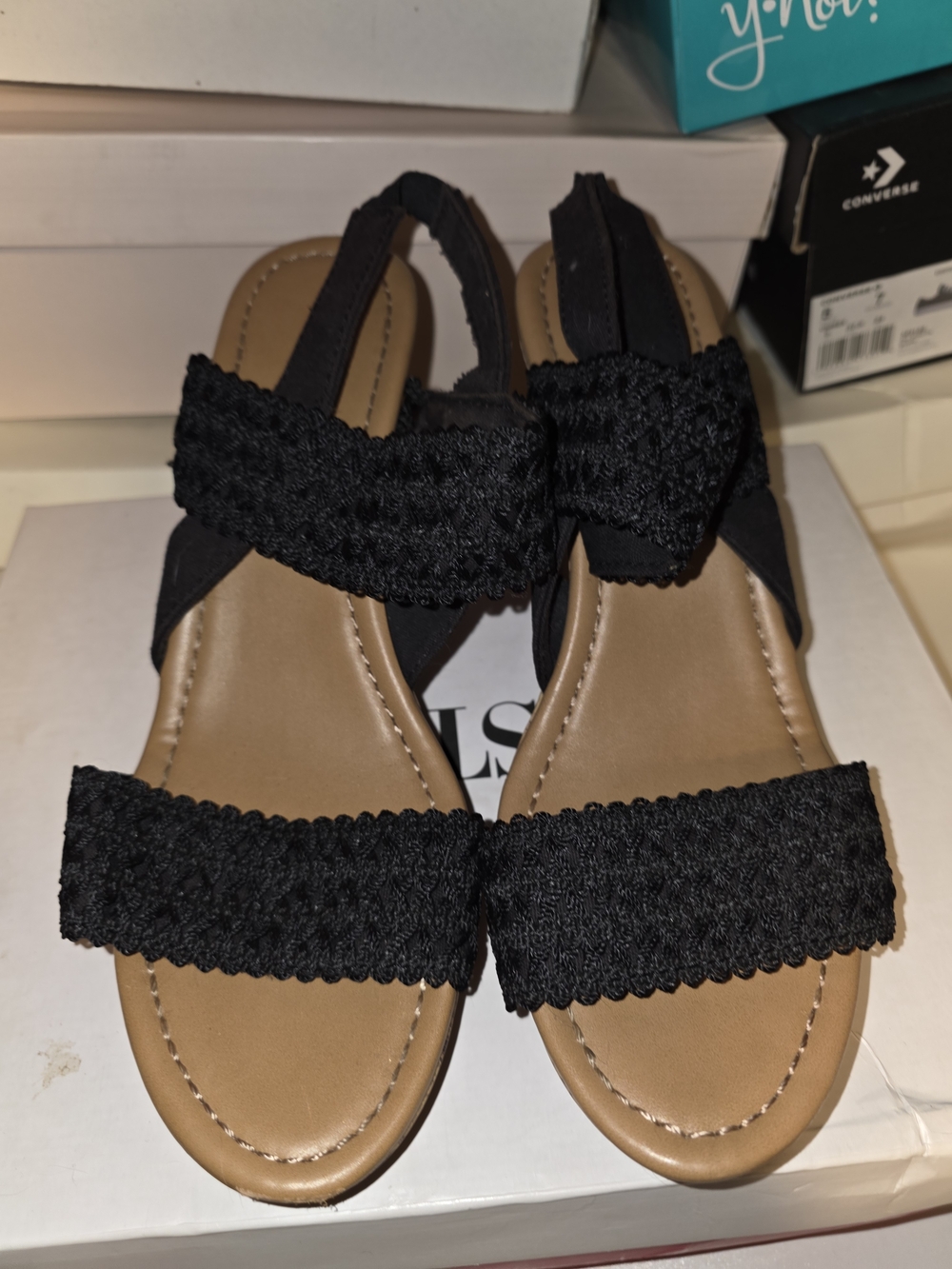 American Eagle Outfitters Black Braided Strap Sandals
